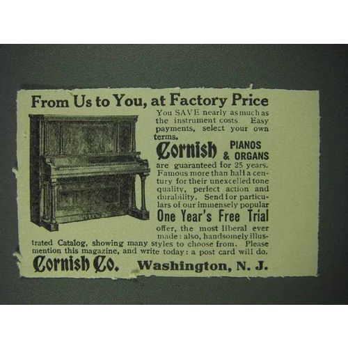 1913 Cornish Piano Ad - From Us to You
