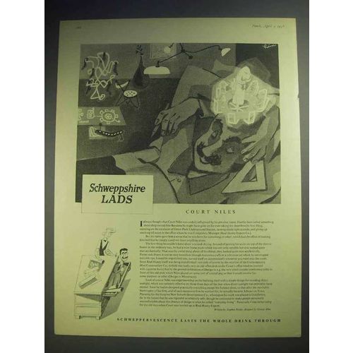 1958 Schweppes Soda Ad - Schweppshire Lads Court Niles