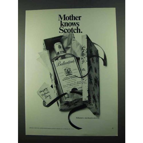 1969 Ballantine's Scotch Ad - Mother Knows Scotch