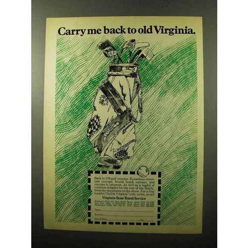 1970 Virginia Tourism Ad, Carry Me Back to Old Virginia