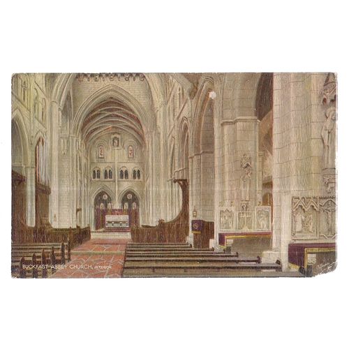 BUCKFAST ABBEY CHURCH, DEVON unused vintage postcard Raphael Tuck & Sons oil #