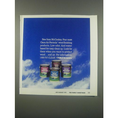 1991 McCloskey Clean Air Formula Wood Finishing Products Ad - New from McCloskey