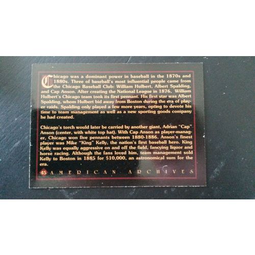 1994 American Archives Origins of Baseball Card # 045 Chicago Ball Club 1886