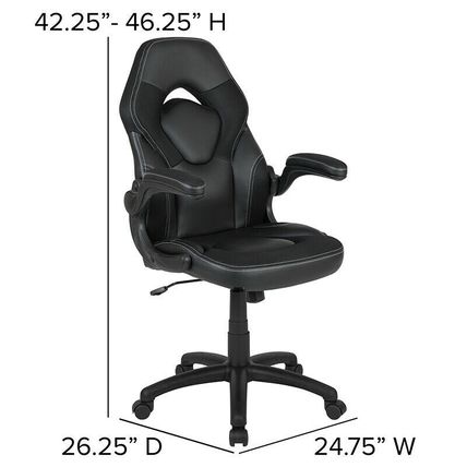 Red Gaming Desk and Black Racing Chair Set with Cup Holder and Headphone Hook