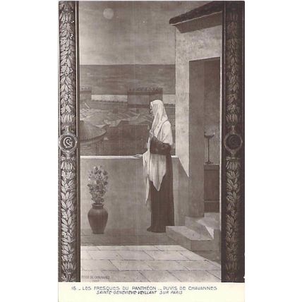 Les Fresques du Pantheon Saint Genevieve Veillant France Postcard unused VGC