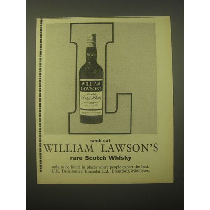 1966 William Lawson's Scotch Ad - Seek out William Lawson's rare Scotch Whisky