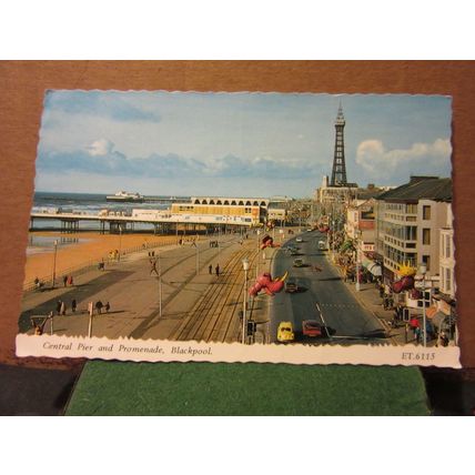 CENTRAL PIER & PROMENADE, BLACKPOOL LANCASHIRE used postcard by Bamforth =
