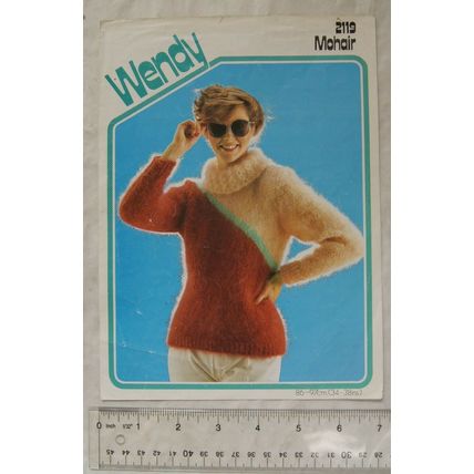 Vintage: Wendy 2119 lady's sweater with diagonal stripe, mohair