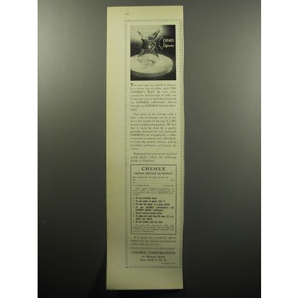1951 Chemex Coffeemaker Advertisement