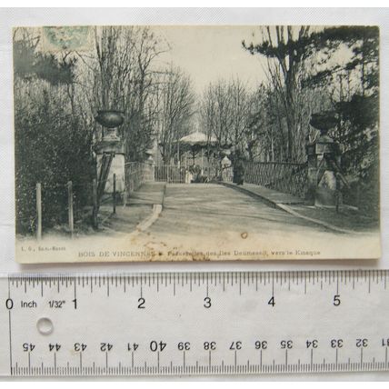 1906 postcard Bois de Vincennes Paeserelles des iles Daumesnil, vers le Kiosque
