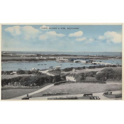 Three Bridges Southport Dennis Old Postcard