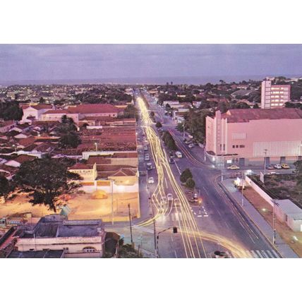 Natal at Night Aerial Illuminations Brazil Postcard