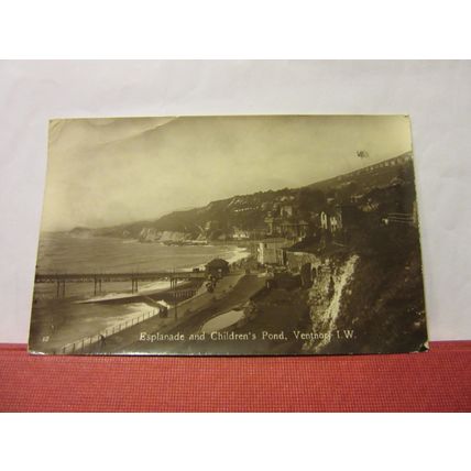 THE ESPLANADE, VENTNOR, Isle of Wight used antique postcard RP 1921 pm /