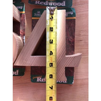 Solid Redwood Number 47 Piece Lot Address Art Crafts Unfinished Wood 7" X 1 1/2"