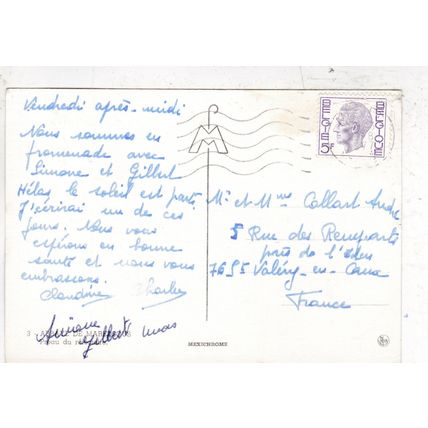 Maredsous Abbey Belgium Postcard posted 1977 crease