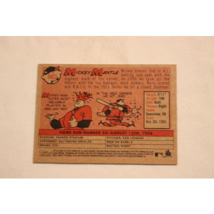Mickey Mantle 2007 Topps Hertitage 1958 AMERICAN LEAGUE HOME RUN CHAMPION #33