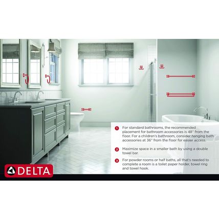 Delta Faucet 79646-SS Windemere Hand Towel Ring-Brilliance Stainless Steel-NEW