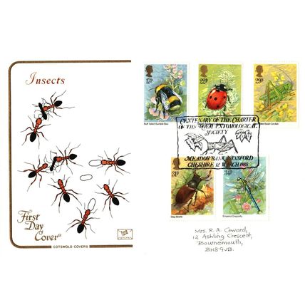 1985 Insects, RES Meadowbank Postmark, UK, FDC