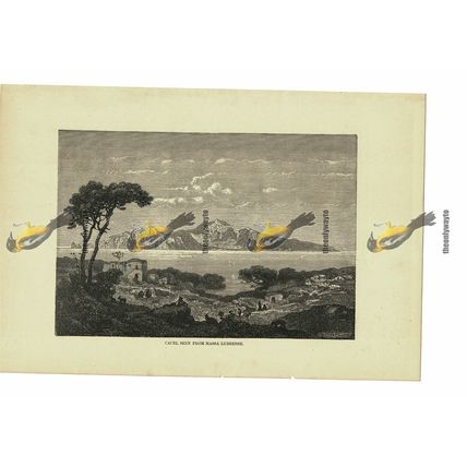 Capri, From Massa Lubrense, Italy, Book Illustration (Print), 1880