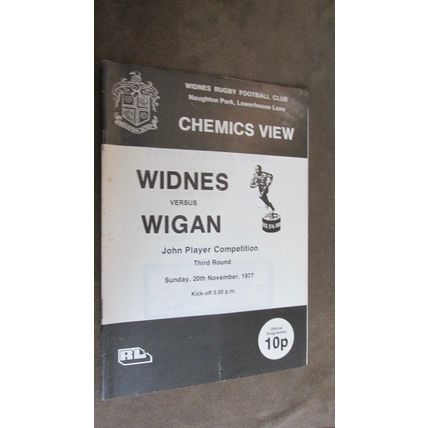 1977 Rugby Football League programme - Widnes v Wigan