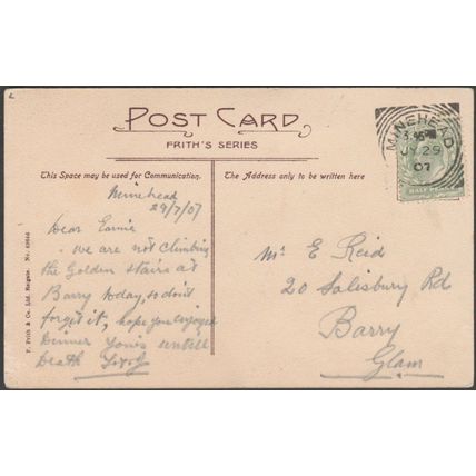 Church Steps, Minehead, Somerset, 1907 - Frith's Postcard