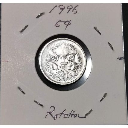 Australia 1996 5c Echidna 'Rotation' @ 7 O'clock - Circulated