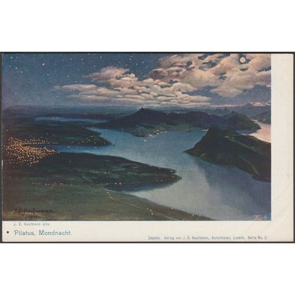 Mondnacht, Pilatus, Luzern, 1903 - Kaufmann AK
