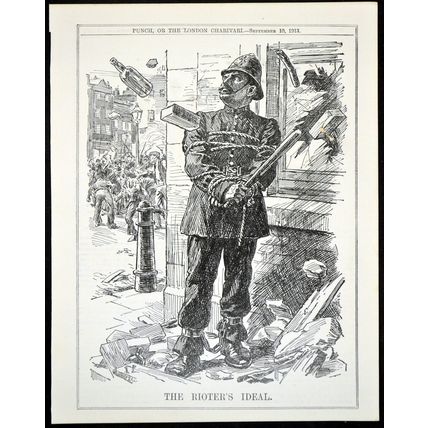 RIOTER’S IDEAL 1913 John Bernard Partridge PUNCH CARTOON PAGE