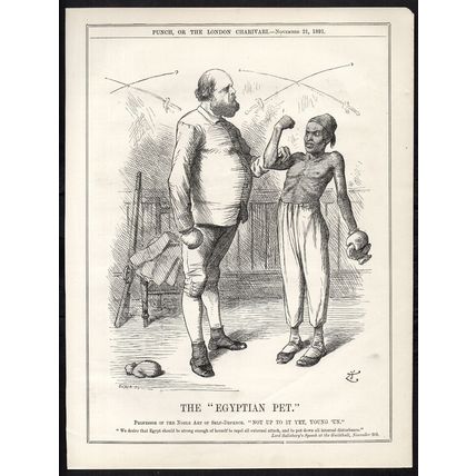 EGYPTIAN PET 1891 Sir John Tenniel - Robert Gascoyne-Cecil PUNCH CARTOON PAGE