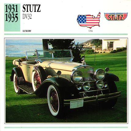 Collectors Club card. Classic Cars. Stutz DV32
