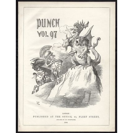 PUNCH VOL 97 1889 Sir John Tenniel - Joseph Swain PUNCH CARTOON PAGE
