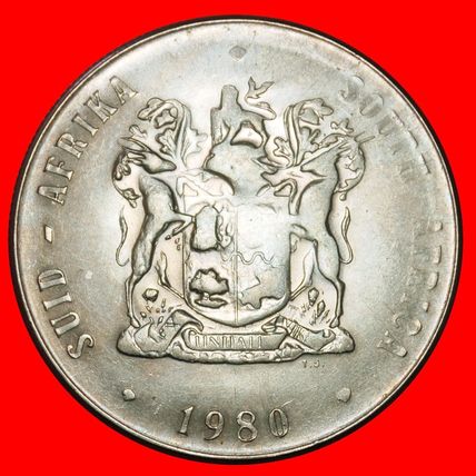 Ⰶ SPRINGBOK (1977-1989): SOUTH AFRICA ★ 1 RAND 1980 DIE A! ★LOW START★NO RESERVE