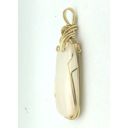 Selenite Gold Wire Wrap Gemstone Pendant