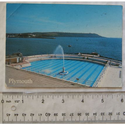 old postcard The Lido, Plymouth