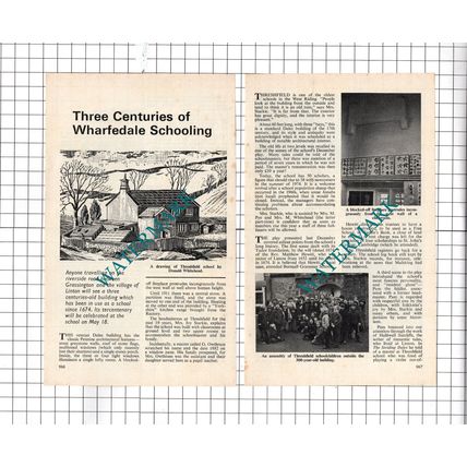 Threshfield School Yorkshire Mrs Ivy Starkie Mrs Pye - 1974 Small Article
