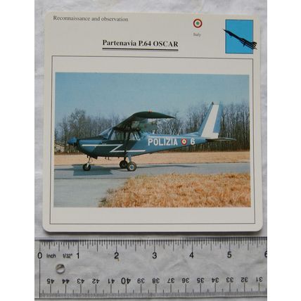 Partenavia P.64 Oscar - Italy - Recon & Observation - Collectors Club Card