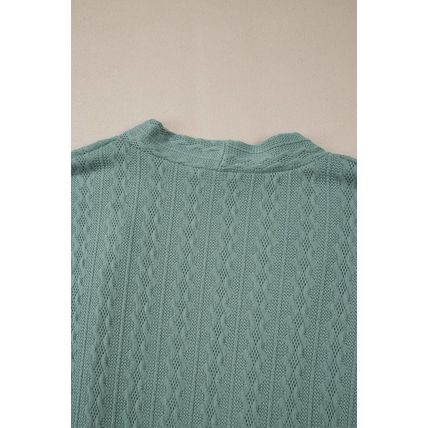 Canton Textured Knit Side Pockets Open Front Cardigan