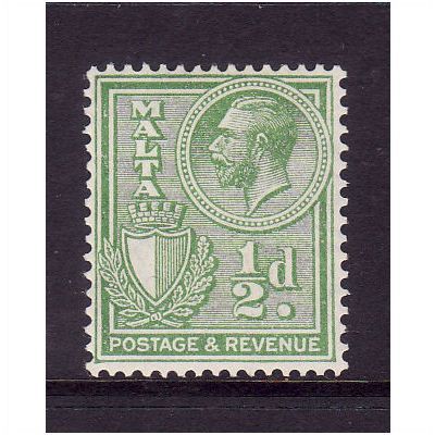 MALTA 1930 SG 194 1/2d YELLOW GREEN M / MINT #1