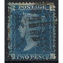1858 SG47 2d Blue Plate 13 Good Used On Piece (Pulled Perf) Check Letters "JB".