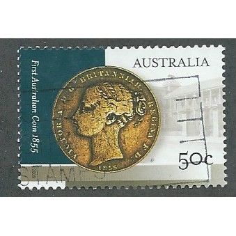 AUS 2005 50c '150TH ANN OF FIRST AUSTRALIAN COIN' FINE USED (EBID34-426)