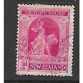 NEW ZEALAND 1920 VICTORY 1d CARMINE RED PEACE & LION SG 454 FINE USED