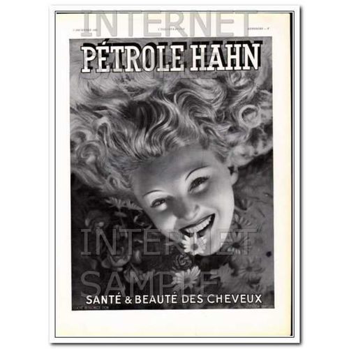 PETROLE HAHN 1936 French woman healthy beautiful hair care vintage ad