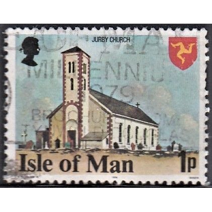 ISLE of MAN, 1978 1p Jurby Church perf 14, SG 112A (Scott #114), used