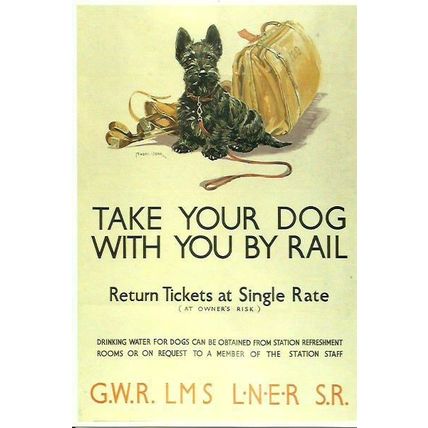 Advertising TAKE YOUR DOG BY RAIL Postcard (Mayfair BB 192)