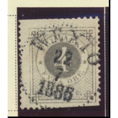 Sweden Stamp Scott #18, Used, 1886 Date/City Cancel