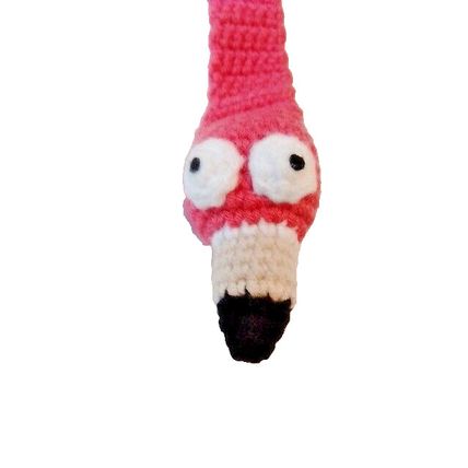 Animal Bookmark Crochet Woolen Pink Flamingo - reading fun bookmark for kids NEW