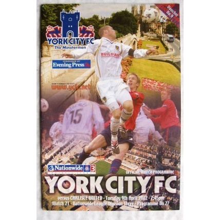 2002 programme York City v. Carlisle United, 9/4