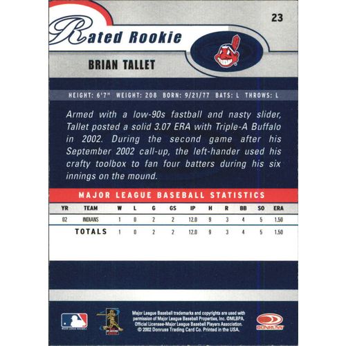 2003 Donruss Brian Talley Rated Rookie