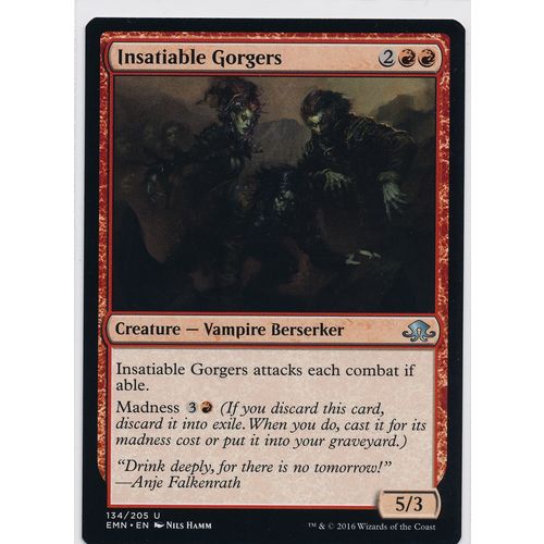 Magic the Gathering MTG Eldritch Moon 134/205 Insatiable Gorgers