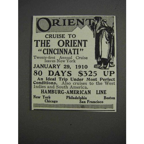 1912 Hamburg-American Line Ad - Orient